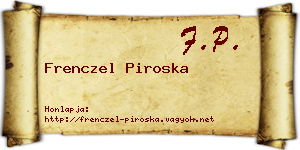 Frenczel Piroska névjegykártya